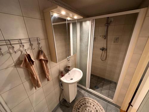 Koupelna v ubytování Cosy flat near Kuressaare castle