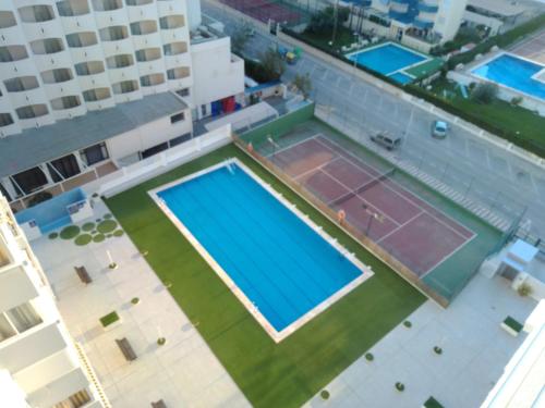 an overhead view of a tennis court on a building at Habitaciones playa de Gandía in Playa de Gandia