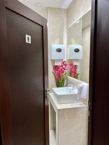 Koupelna v ubytování Garni Hotel Aline