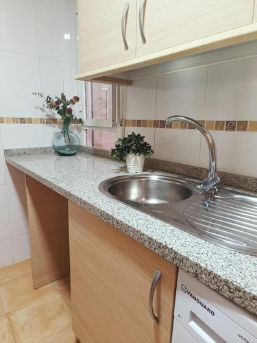 a kitchen with a sink and a counter top at PISO VISTA BELLA in Monachil