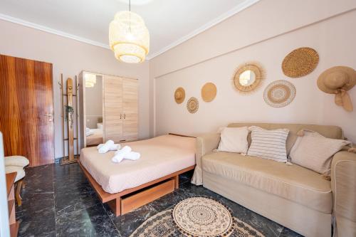 Postel nebo postele na pokoji v ubytování Venetia's appartment