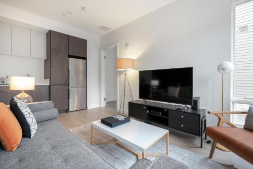 En tv och/eller ett underhållningssystem på Central Sq 1BR w WD nr Central Sq MBTA BOS-177