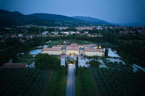 an aerial view of a large building in a city at Delfina Palace Hotel in Foligno