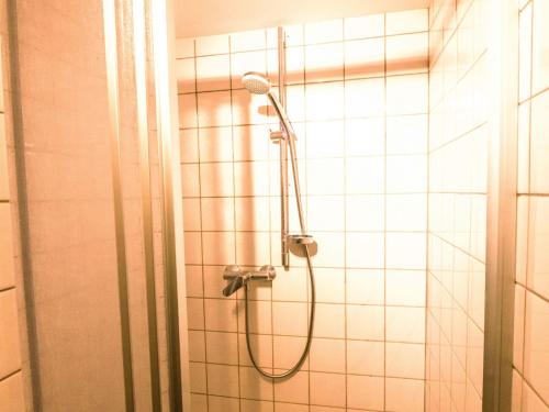 a shower with a shower head in a bathroom at Loft Sven in Baden-Baden