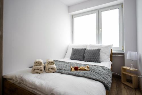 Ένα ή περισσότερα κρεβάτια σε δωμάτιο στο Apartament Klementyna