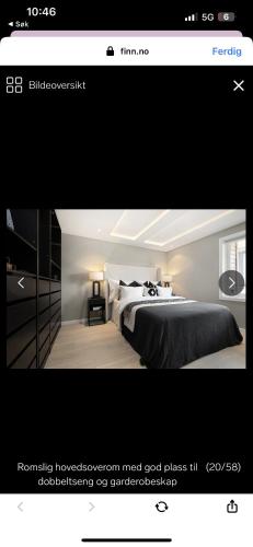 página de un dormitorio con cama en Ryenstubben, en Oslo