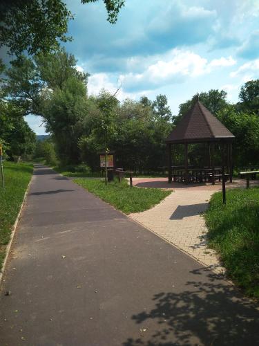 a park with a gazebo and a path at apartman.lara in Děčín