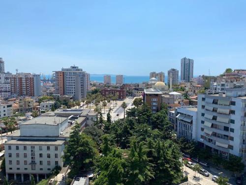 an aerial view of a city with tall buildings at StartApart City Center in Durrës