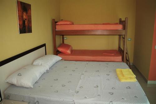 a bedroom with two bunk beds in a room at Hotel PRINC in Velipojë