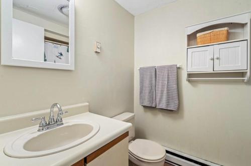 a white bathroom with a sink and a toilet at Waking up in the Nature in Campton