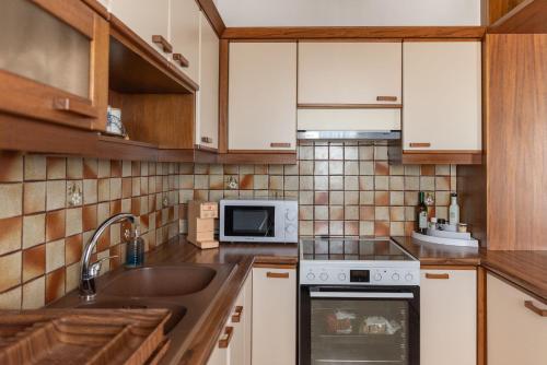 Η κουζίνα ή μικρή κουζίνα στο Aelia Seafront 2 BDR Villa by Hospi