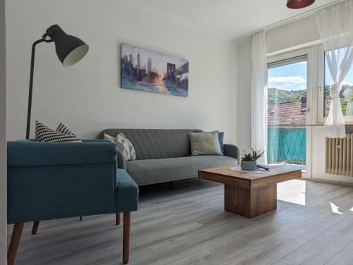 Ruang duduk di Ferienwohnung Magda, Scheidt