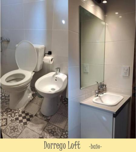 a bathroom with a toilet and a sink at Dorrego Loft in Barraquero