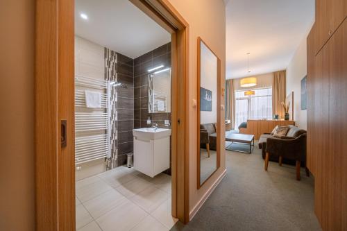 Phòng tắm tại LUXURY Apartments Hrebienok C411