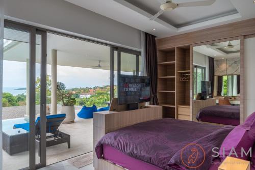 Postel nebo postele na pokoji v ubytování Sunset Villa 4Br Infinity Pool & Sea View