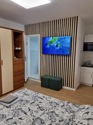Posteľ alebo postele v izbe v ubytovaní Luksury apartman with jacuzi