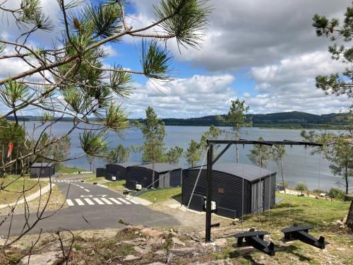 a building with a view of a body of water at AIR FERVENZA in Dumbría