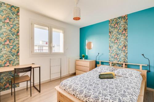 T4 82m2 - Idéal location moyenne durée, 3 chambres, parking, coucher de soleil