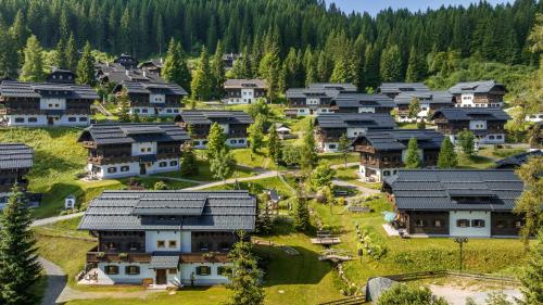 an aerial view of a village with houses at Hapimag Ferienwohnungen Sonnleitn in Sonnenalpe Nassfeld