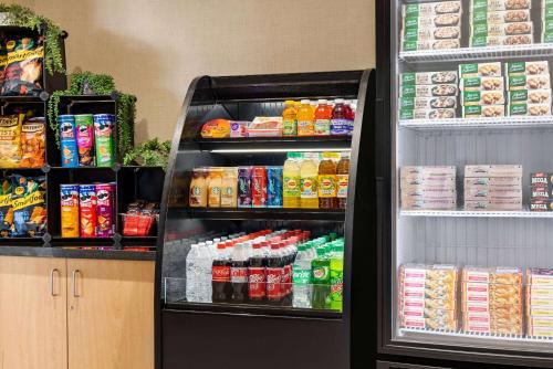 a refrigerator filled with lots of food and drinks at Wyndham Avon in Avon Center