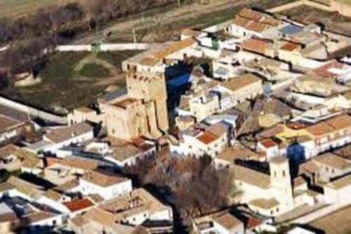 an aerial view of a city with buildings at Toledo Sol Y Luna A desayuno Incluido in Manzaneque