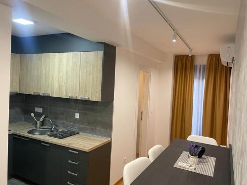 Kuchyň nebo kuchyňský kout v ubytování luxury Pool Apartment Jagodina