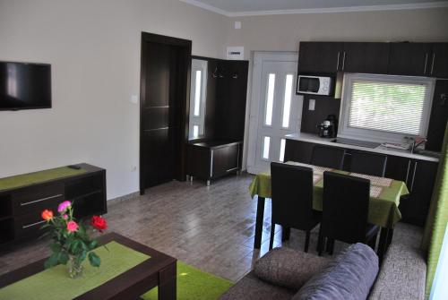 Kuchyň nebo kuchyňský kout v ubytování Panyi Apartman