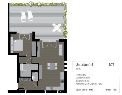 a floor plan of a house with a diagram at Scheier (Ferienwohnungen) in Perl
