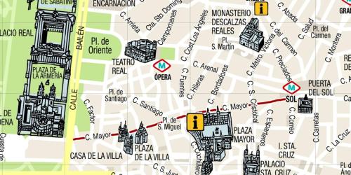 mapa Londynu z zabytkami w obiekcie Studio Sol Villa w Madrycie