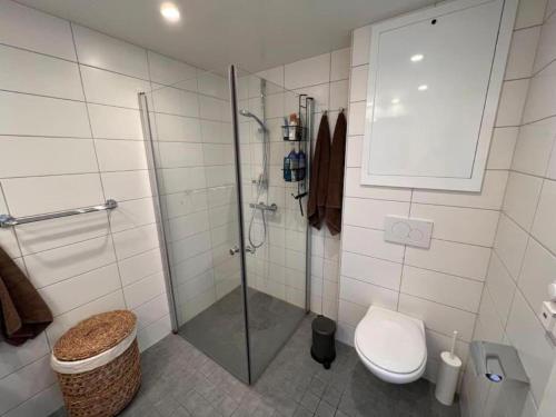 Et badeværelse på Komplett leilighet i Trondheim