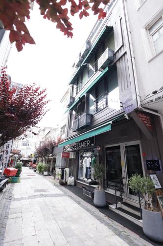 a street with a store on the side of a building at CLK Suites Hotel in Istanbul