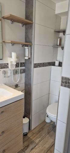 Koupelna v ubytování L'Escale chambres privées chez l'habitant JFDL