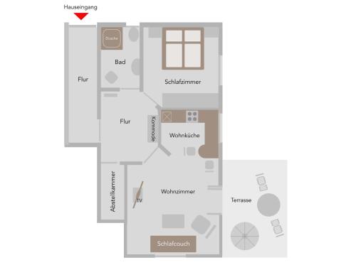 uma planta do edifício residencial de apartamentos em Landhaus Straßer em Hengnau