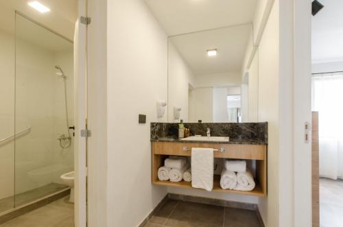 Koupelna v ubytování Villa Huapi