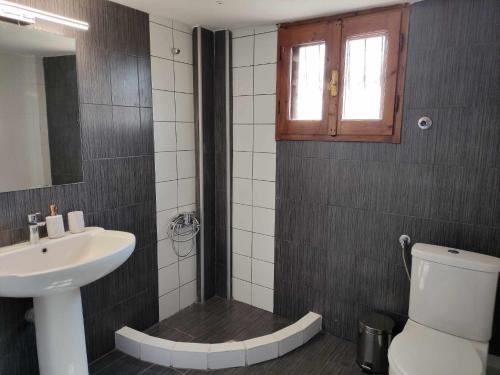 叟索波利的住宿－Gaia Olives Villa，一间带水槽和卫生间的浴室