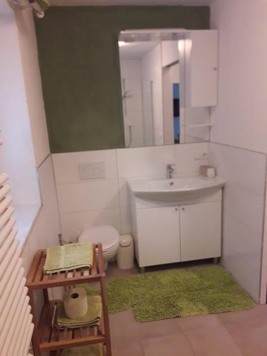 Koupelna v ubytování Appartments Bergluft