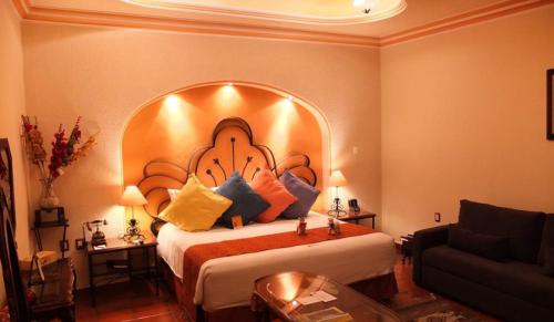 Katil atau katil-katil dalam bilik di Hotel Boutique Parador San Miguel Oaxaca