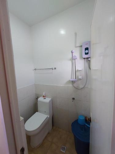 een kleine badkamer met een toilet en een douche bij TLShaw Homestay in General Luna