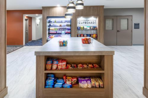 a foodacist in a hospital lobby with food on display at Candlewood Suites DFW Airport North - Irving by IHG in Irving