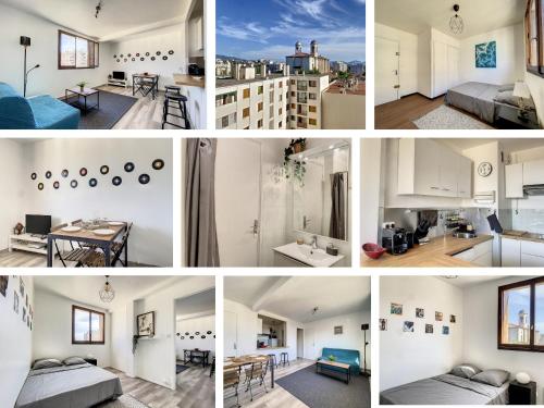 un collage de photos d'un appartement dans l'établissement La Perle Marseillaise - Central & Lumineux - Les Frères de la Loc', à Marseille