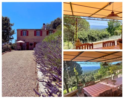 a collage of pictures of a house and a patio at Holiday Home Villa St Arnoux in Seillans