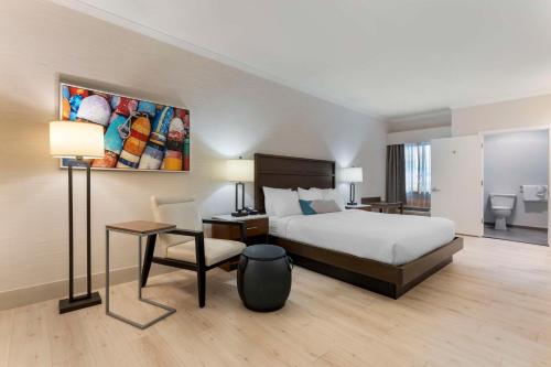 1 dormitorio con cama, escritorio y silla en Best Western Plus All Suites Inn en Santa Cruz