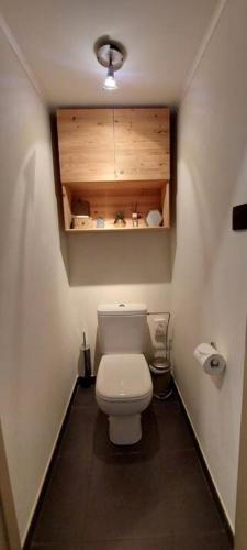 a bathroom with a white toilet in a room at Room "Carpe Diem" in Zele
