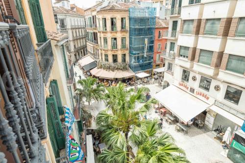 an overhead view of a city street with palm trees at Deluxe Apartment - Historic Center by REMS in Málaga