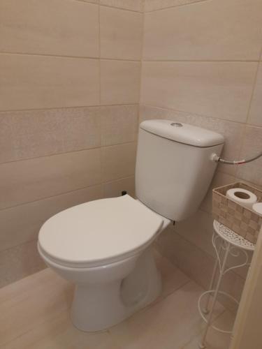 baño con aseo blanco en una habitación en Shadowlily, en Budapest