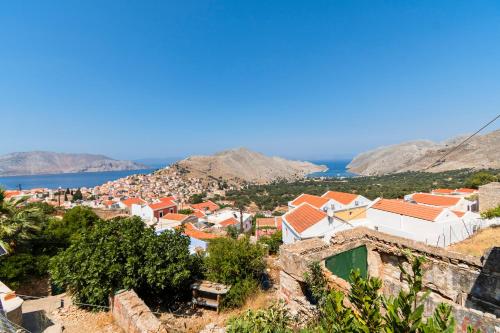 a view of the town of šibenik from the castle at Aelia studio in Symi
