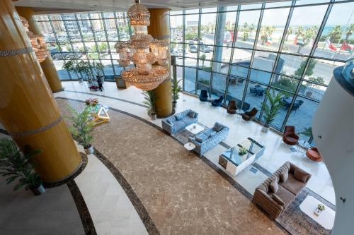 an overhead view of a living room in a building at Kuwait Grand Hotel in Kuwait