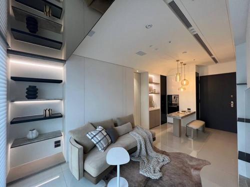 Kuchyň nebo kuchyňský kout v ubytování Enjoy Live 享住 台中公寓式住宿