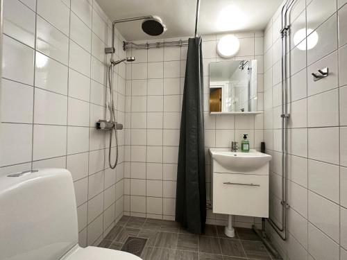 Koupelna v ubytování Holiday apartment between Visby and Tofta