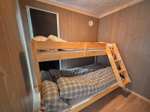 a couple of bunk beds in a room at Harevadet 211 in Hornindal